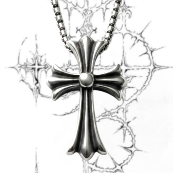 Producto - COLLAR CRUZ CHROME CHICA ACERO PREMIUM CADENA 55CM