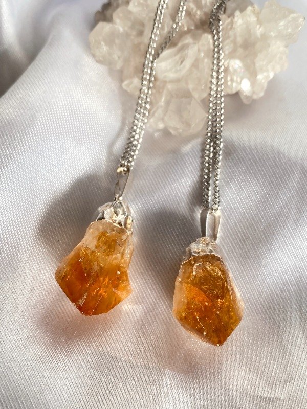 Producto - Collar "Aura", Citrino (baño de plata) - Abundancia