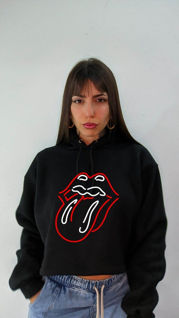 Producto - BUZO CROP FRIZA PREMIUM MUJER ROLLING STONES