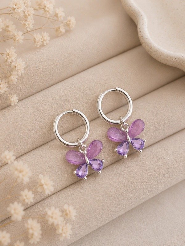 Producto - Argollas Mariposas Violeta A.B.