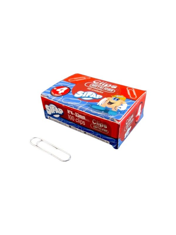 Producto - Caja Clips Sifap Metálicos Nro4 28mm 100 Unidades