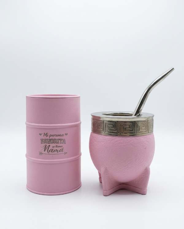 Producto - COMBO ROSA Mate Imperial con Bombilla y Yerbero DIA DE LA MADRE - 2
