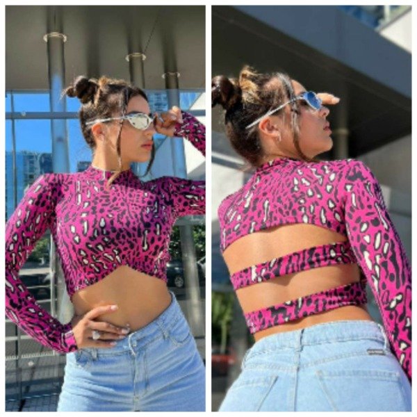 Producto - Top Modal Fucsia Animal Print
