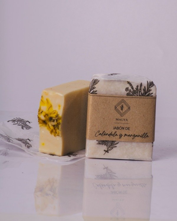 Producto - Jabón con técnica de saponificación en frío - CALÉNDULA Y MANZANILLA - 0
