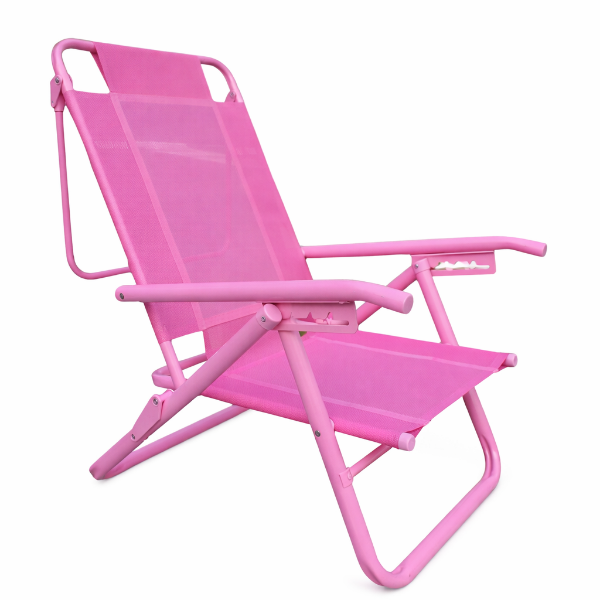 Producto - Reposera Pink Reclinable de Aluminio 5 Posiciones  Liviana y Plegable