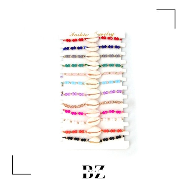 Producto - PULSERA DE HILO C/CARACOL X 12 PCS EN CARD - 1962-3