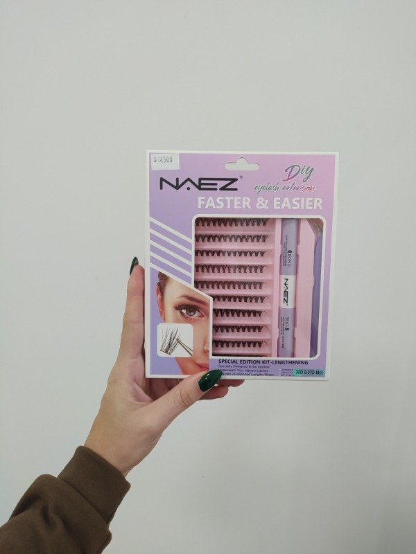 Producto - Kit pestañas naez 30D 0.7D mix con pegamento y pinza