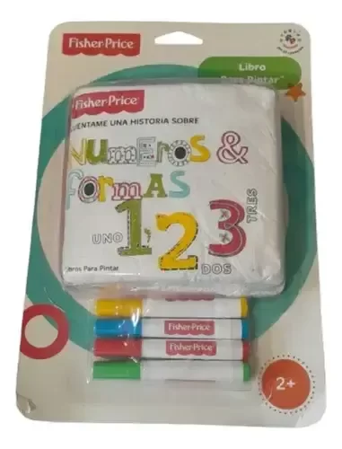 Producto - Fallado!!! Fisher Price Libro Para Pintar Lavable Numeros y Formas
