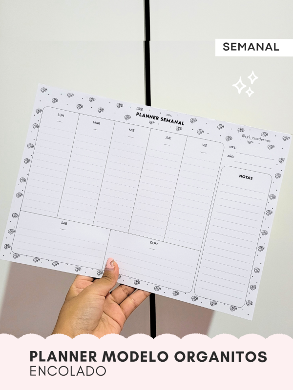 Producto - PLANNER SEMANAL MODELO ORGANITOS - encolado