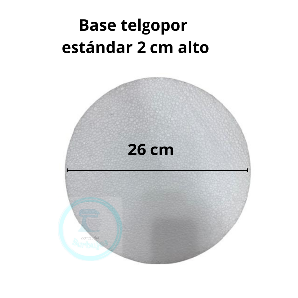 Producto - Base Telgopor Estándar 26 cm - altura 2 cm - x1