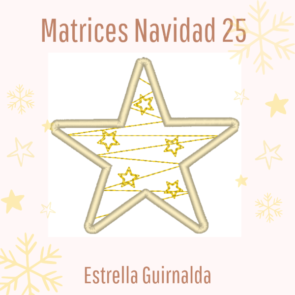 Producto - Matriz de Bordado - "Estrella Guirnalda" - Adorno Navidad 2025 - Estilo ITH