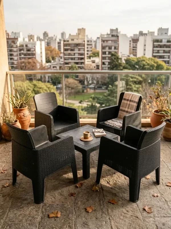 Producto - JUEGO MILO 4 SILLONES + MESA RATONA 80X80