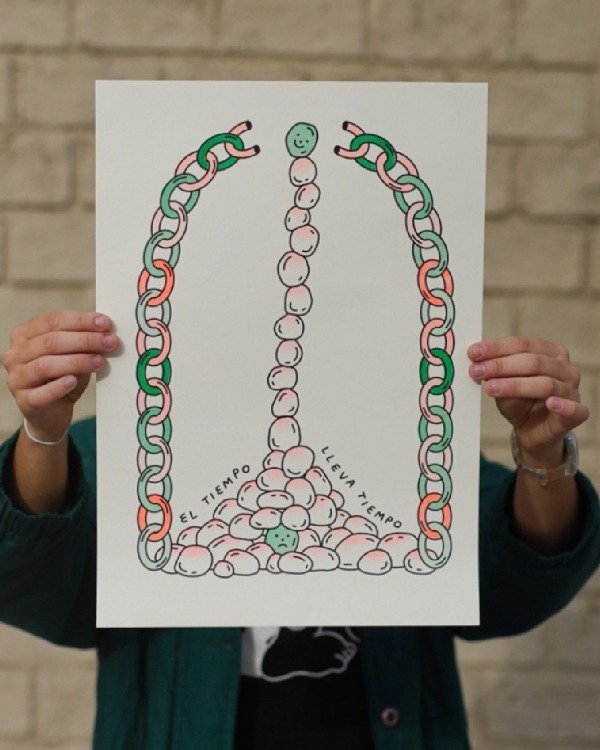 Producto - Print Risografía "El tiempo lleva tiempo"