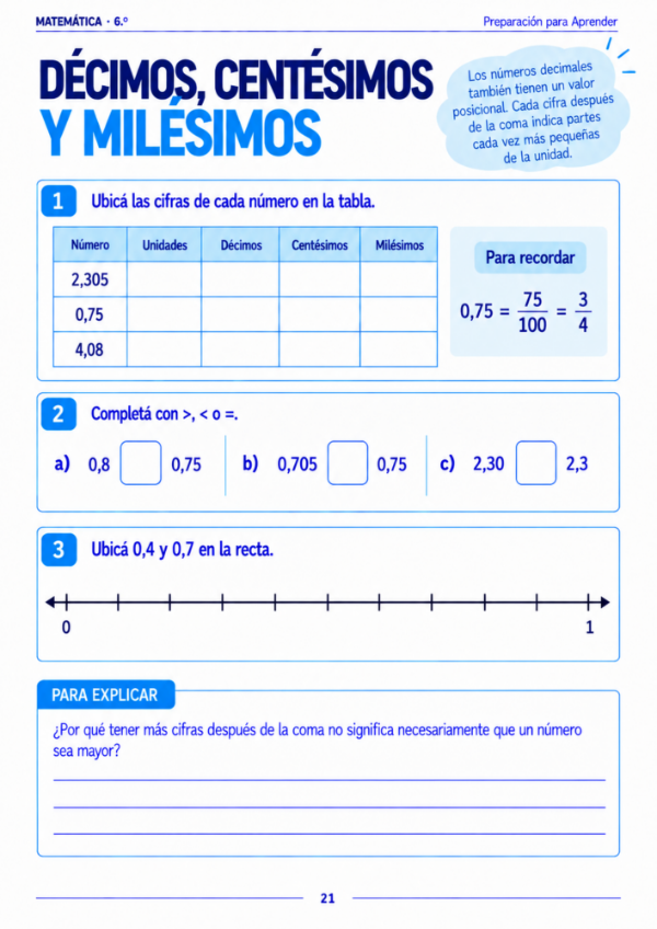 Producto - Matemática 6to grado: Preparación Prueba Aprender - 8