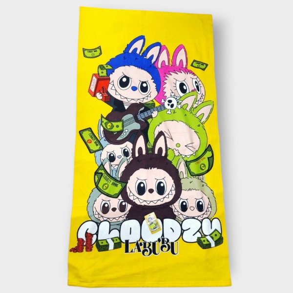 Producto - Toallón Infantil 140x70cm Labubu Amarilla