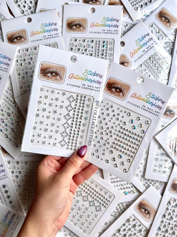 Producto - STRASS FORMITAS PLATEADAS X 5 PLANCHAS