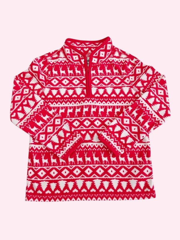 Producto - Buzo micropolar rojo con estampa blanca Oshkosh 7 años