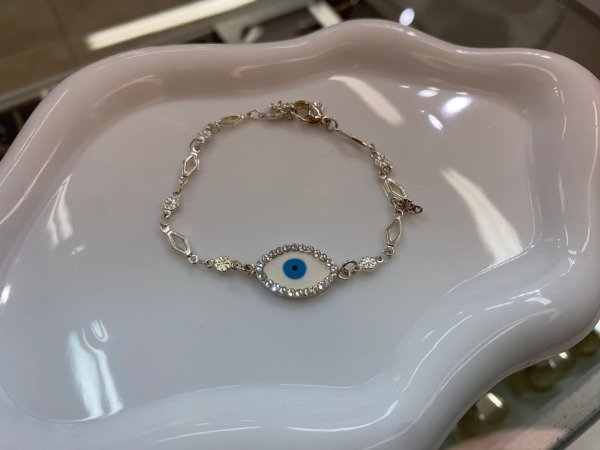Producto - Pulsera Ojo Turco Acero Blanco - 1