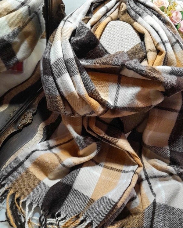 Producto - Mantón marrón beige maíz