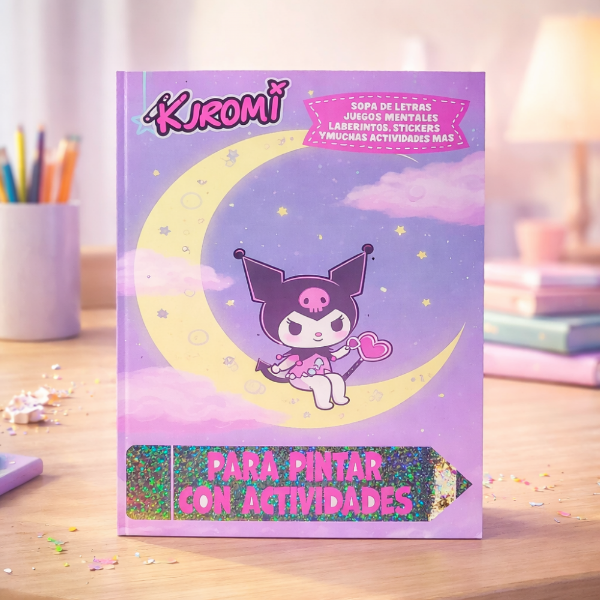 Producto - Libro Actividades y Para Pintar c Stickers Kuromi 7379