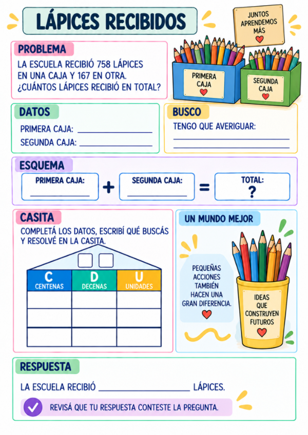 Producto - Problemas con Casitas: Sumas y Restas de 3 Cifras, Familias del 500 al 900 - 15