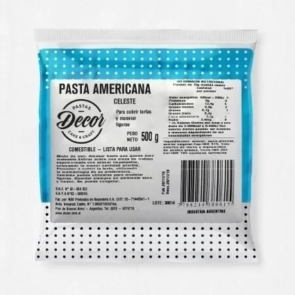 Producto - Pasta americana decor celeste 500gr