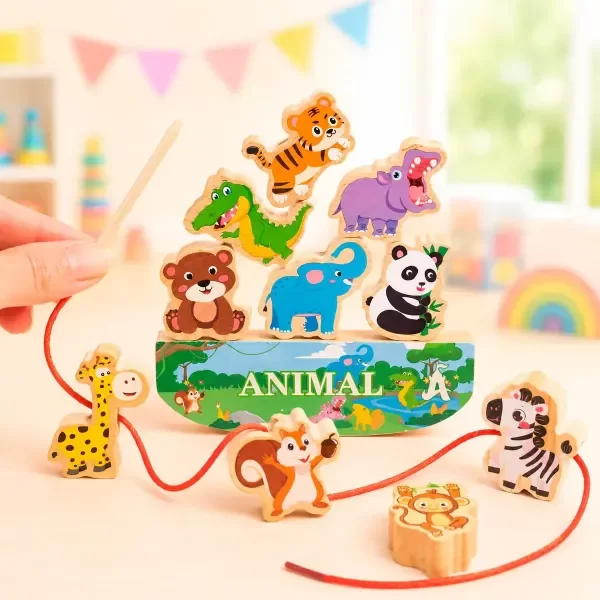 Producto - Jenga animal. Equilibrio y enhebrado. - 5