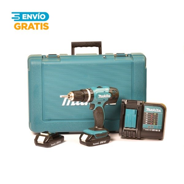 Producto - Atornillador Makita de 18 V DHP453SYE + 2 baterías + 1 cargador