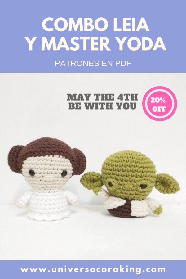 Combo Star Wars x 2 PDF - Leia y Master Yoda - Universo Cora King