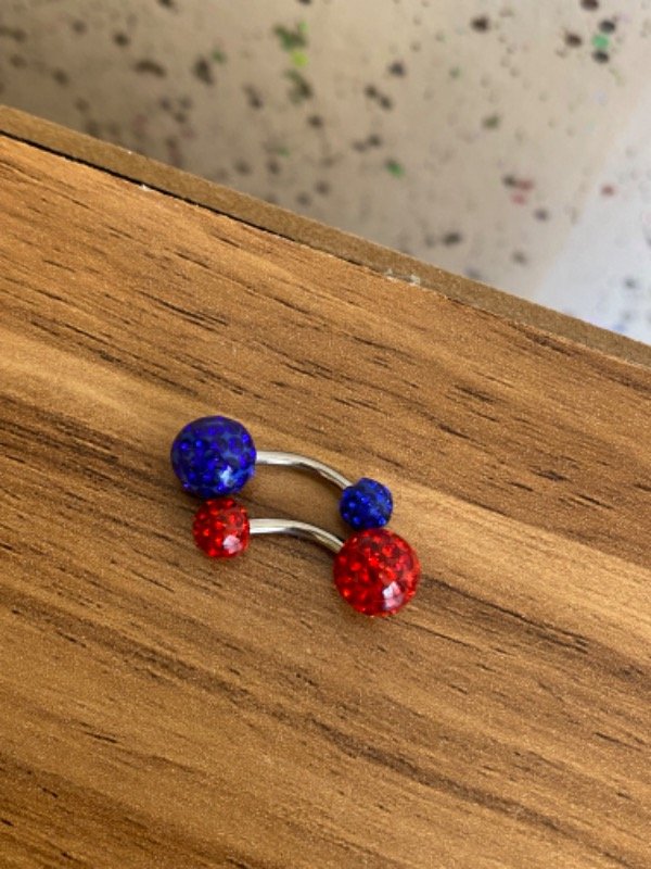 Producto - Piercing ombligo doble bola de fuego