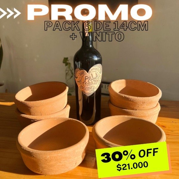 Producto - 6 CAZUELAS DE 14CM + VINITO