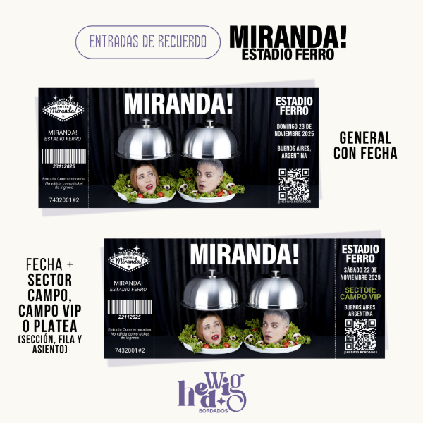 Producto - Entradas de recuerdo 14x6 - MIRANDA! Ferro (Diseño 1)