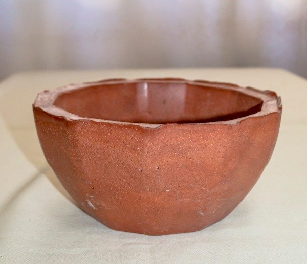 Producto - Maceta Terracota redonda facetada grande