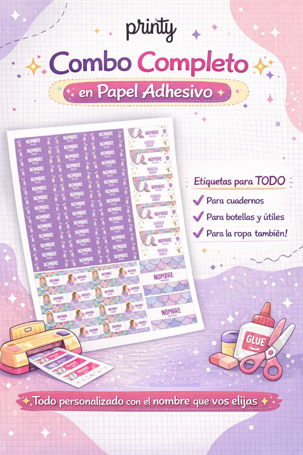 Producto - Combo completo en papel adhesivo