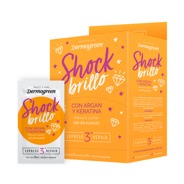 Producto - DERMOGREEN MASCARILLA CAPILAR SHOCK BRILLO DISPLAY X24UNID.