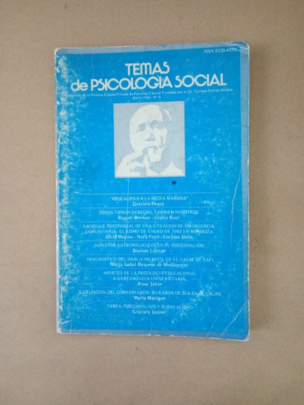 Producto - Temas de psicología social #9 - Abril 1998 - Peyrú Roel Litman