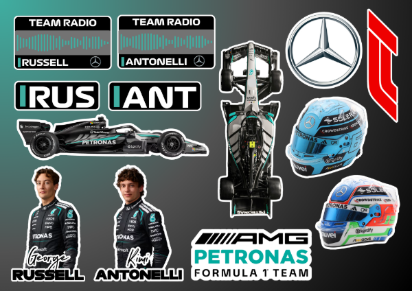 Producto - Calcomanías Stickers Mercedes Benz Formula 1 2026