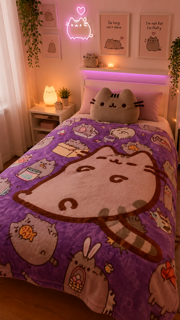 Producto - Manta 1 PLAZA Pusheen