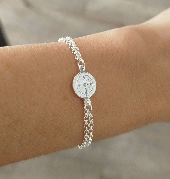 Producto - Pulsera San Benito Regulable Plata 925