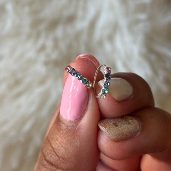 Producto - Argollita plata + cubic (cod.840)