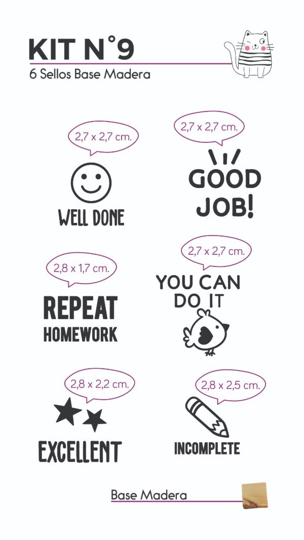Producto - Sellos Kit 9 Docentes Ingles