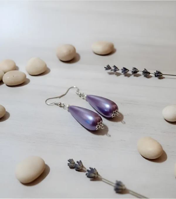 Producto - Aros Gotón Lila 3 cm