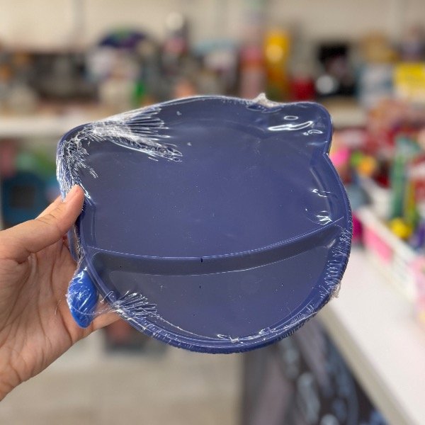 Producto - Plato Gatito Liso +Cuchara 7120