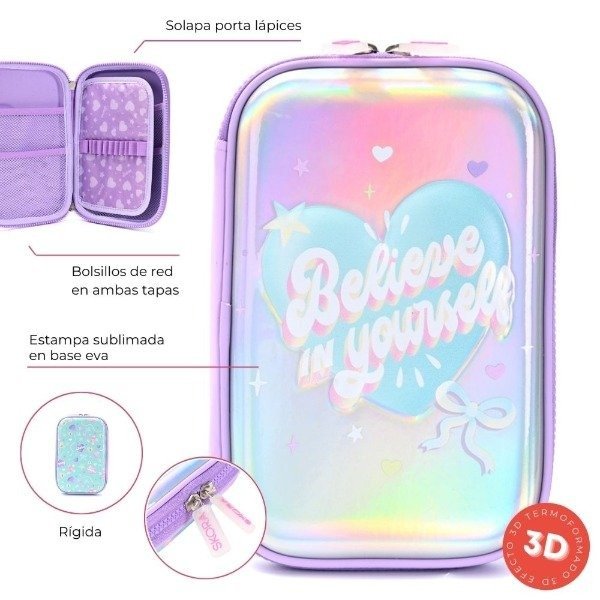 Producto - CARTUCHERA CANOPLA 1 PISO TERMOFORMADA SKORA THINK HAPPY ALMA BELIVE 37740