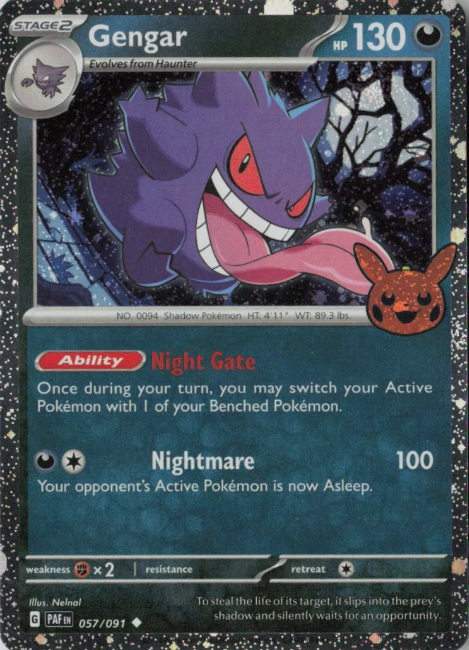 Producto - Gengar - 057/091 - Paldean Fates - Cosmos Trick or Trade BOOster 2024