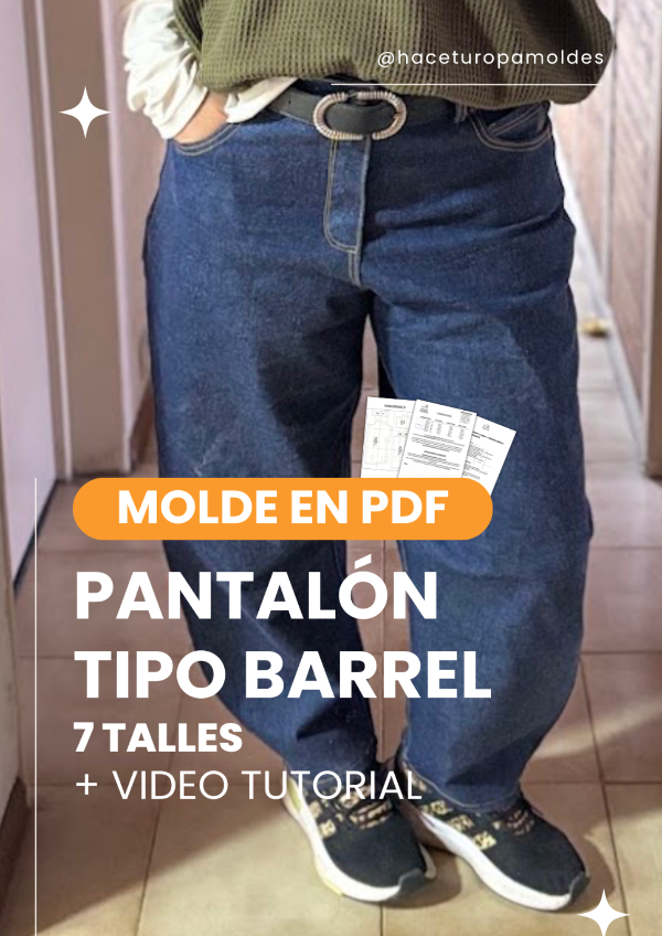 Producto - MOLDE DE PANTALÓN DE JEAN TIPO BARREL + VIDEO TUTORIAL
