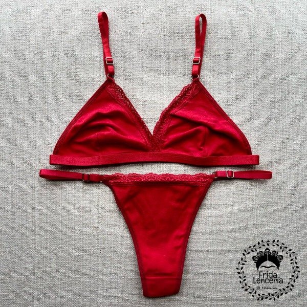 Producto - Conjunto s/ armar Puntilla Rojo