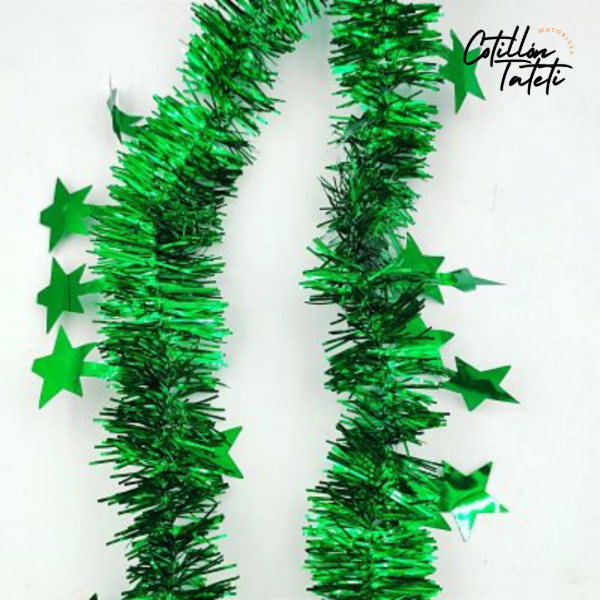 Producto - BOA NAVIDEÑA VERDE C/ ESTRELLAS - 200cm