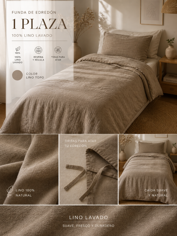 Producto - Funda de edredón 1 plaza 1/2- 230x160cm