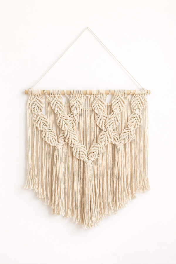 Producto - Tapiz de Macramé Artesanal Modelo Toscana. Decoración Boho de Pared.
